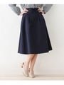 【洗える】ウエストレースアップスカート/ネイビー(093)