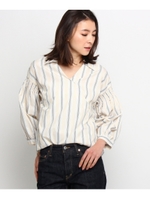 【洗える】カシュクールブライトブロードシャツ/ライトベージュ(351)