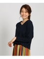 【洗える】カノコVネックプルオーバー/ネイビー(093)