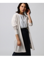 【洗える】コットンシルクカットソーカーディガン/グレー(010)