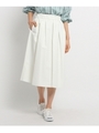 【洗える】コットンナイロンツイルスカート/ホワイト(001)
