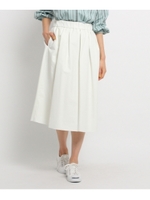 【洗える】コットンナイロンツイルスカート/ホワイト(001)