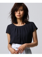 【洗える】タックプレーンシャツ/ネイビー(093)