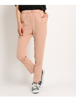 【洗える】ダブルクロステーパードパンツ/ベビーピンク(071)