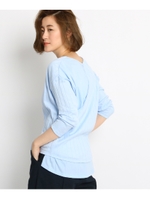 【洗える】トタンテレコバックデザイントップス/ライトブルー(091)