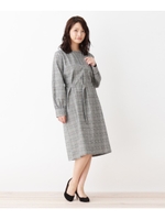 【洗える】ベルト付きワンピース/ブルー(292)