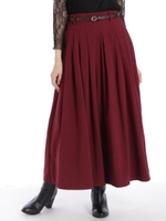 【鈴木優華さん着用】サンディングワイドパンツ/ワイン