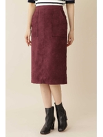 ◆[TV着用]スエードタイトスカート/ワイン(070)