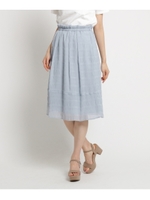 ◆【STORY5月号掲載】シャーリングシフォンスカート/サックス(090)