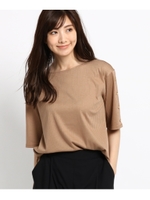 ◆【WEB限定カラーあり】ボタンスリーブリブカットソー/ブラウン(042)