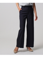 ◆【洗える】ライトクロスワイドパンツ/ネイビー(093)