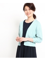 ◆【洗える】ラメ入りソフトワイドスリーブカーディガン/ライトグリーン(021)