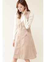 ◆クロスバックピナフォアワンピース/ベージュ(040)