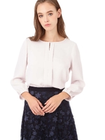 ◆ダブルクロスセンタータックブラウス/ピンク(090)