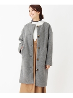 ◆ノーカラーボアコート/グレー(012)