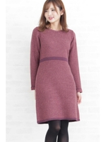 ◆パールツィードニットワンピース/ピンク(090)