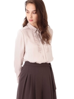 ◆フロールサテンフリルシャツ/ベージュ(040)