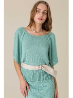 ◆プリーツニット/ホワイト(030)