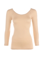 じょっぱり保湿インナー　TRG5000　8分袖トップ/ベージュ