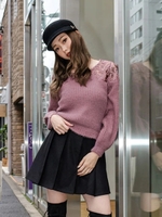 インナーSPT付タックプリーツSK/ブラック