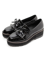 エナメルローファー/ブラック