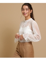 オーガンジーブラウス&キャミソールセット/ホワイト(101)