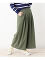 カットジョーゼット ワイドパンツ/カーキ(027)