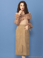 カラーペンシルタイトスカート/ベージュ