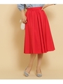 ギャザーフレアミディ丈スカート/レッド(062)