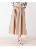 ギャザーロングスカート/ベージュ(052)