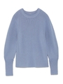 クルーネックボリュームスリーブニット/BLU
