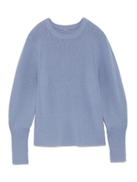 クルーネックボリュームスリーブニット/BLU