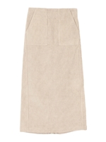 コーデュロイタイトロングスカート/ライトベージュ