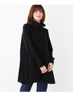 サイドプリーツニットワンピース/ブラック(019)