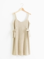 サイドリボンカットキャミワンピ/ベージュ