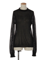 シアーニットトップス/ブラック