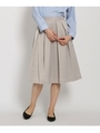 シャイニーサテンフレアスカート/ライトベージュ(051)