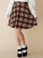 シャギーチェックフレアスカート/チェック