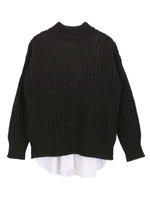 シャツ切替タンクトップ&ボトルネックニット/ブラック