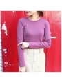 シンプルクルーネックTシャツ/パープル