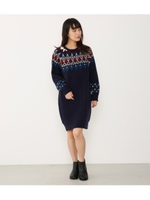 ジャガードニットOP/NVY