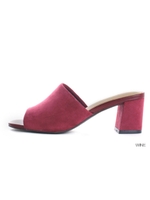 スエードミュールサンダル/WINE