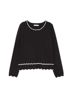 スカラップヘムパールニット/ブラック1(011)