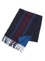 スクールストライプマフラー[ メンズ マフラー コットンカシミヤ ストライプ ]/ネイビー(393)