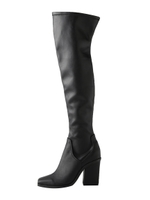 スクエアトゥニーハイブーツ/BLK