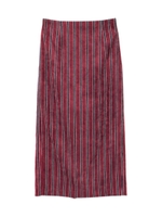 ストライプコーデュロイタイトスカート/ボルドー