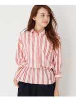ストライプブラウジングシャツ/レッド(362)