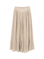 スラブウエストゴムワイドフレアパンツ/ライトベージュ