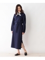 スリットIラインベルテッドワンピース/ネイビー(093)