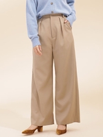 ダブルクロス1タックワイドパンツ/ベージュ(040)